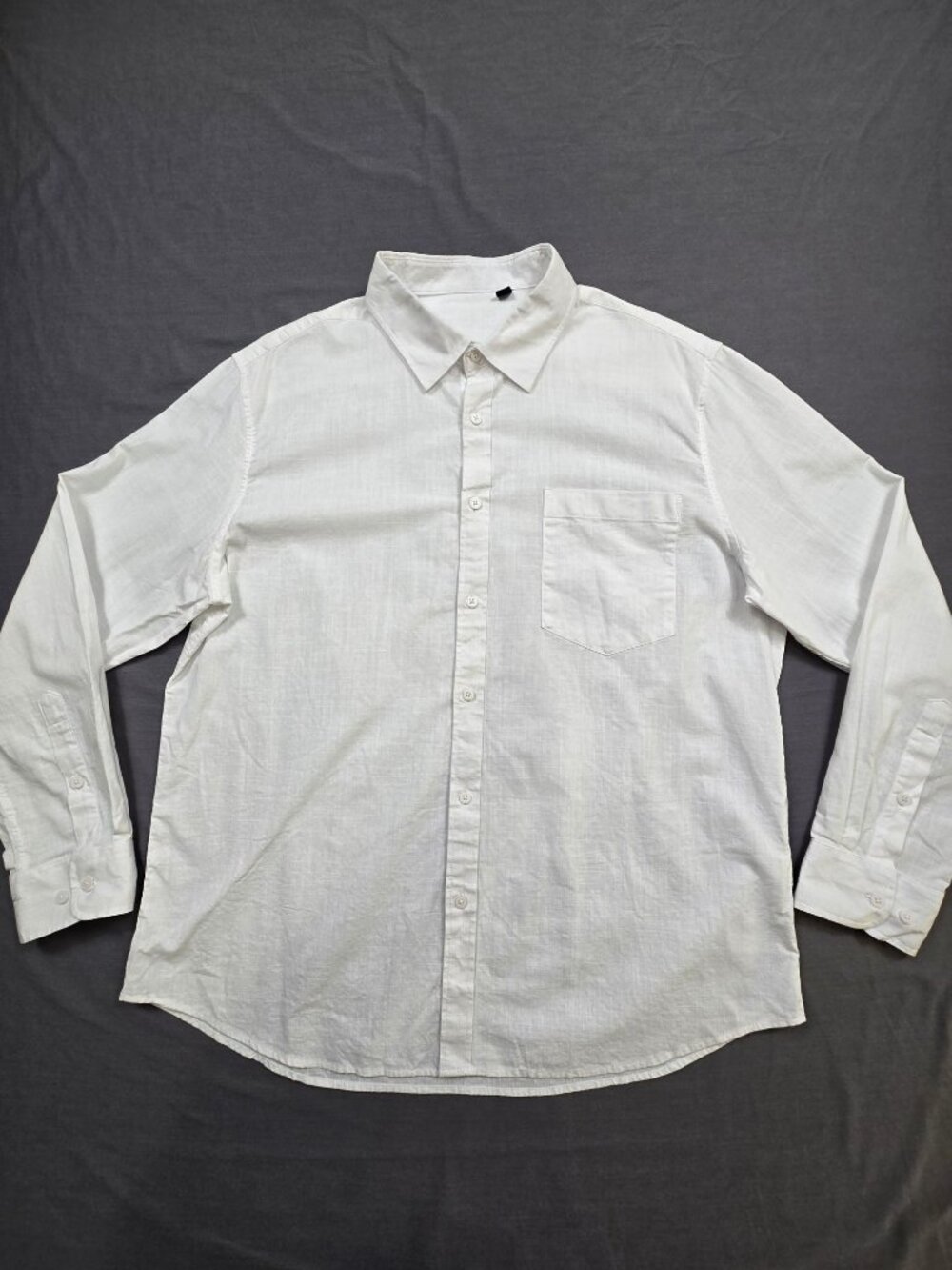 Design In Italy XL Mens Button-Down Shirt White Linen Lightweight Casual